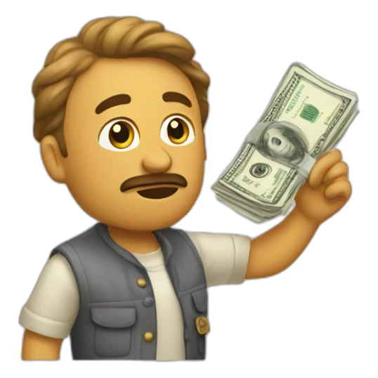 confused southerner giving away money sticker