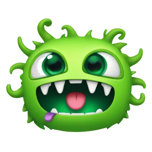 a funny and cute monster in green colours with an open mouth as if different documents are coming to its mouth such as word, excel, pdf, pptx sticker