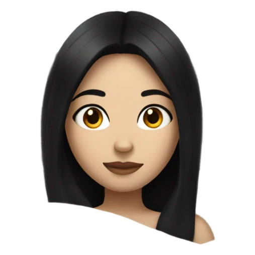 A girl with black hair and white skin lying in bed  sticker