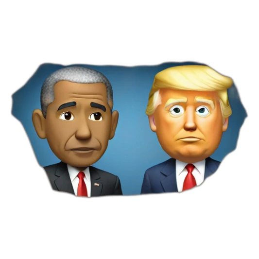 Trump et Obama qui s'embrasse sticker