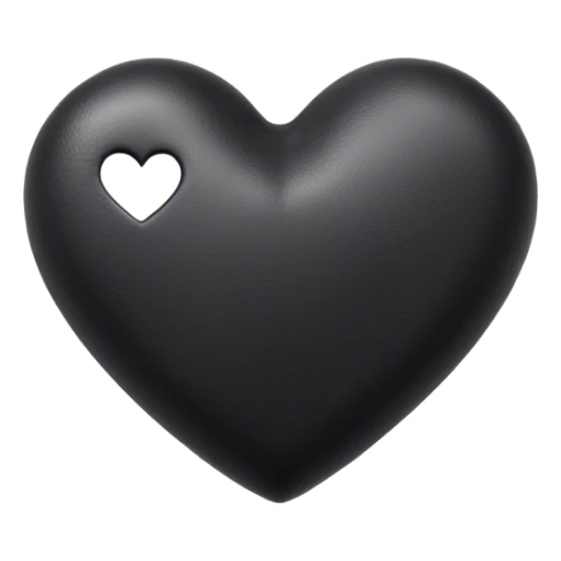 Black leather heart sticker