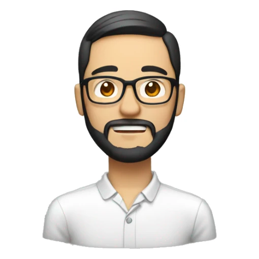 man with eyeglass with beard and a bit with chee. around 30s, asian sticker