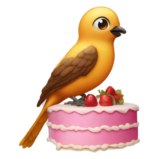 bird with cake sticker