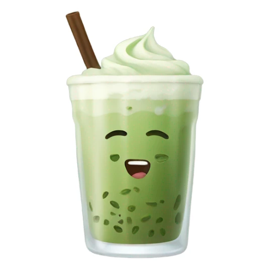 Iced matcha latte in a curvy glass  sticker