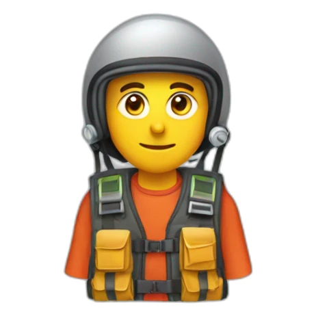 Man with keffiyeh and electrical vest in a paraglider sticker