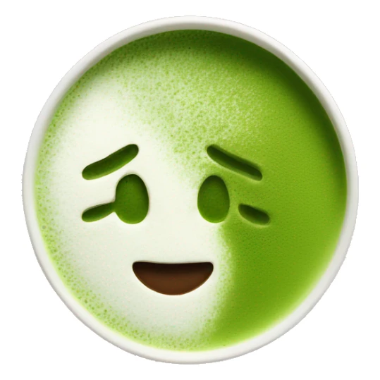 Matcha later with white foam on top sticker