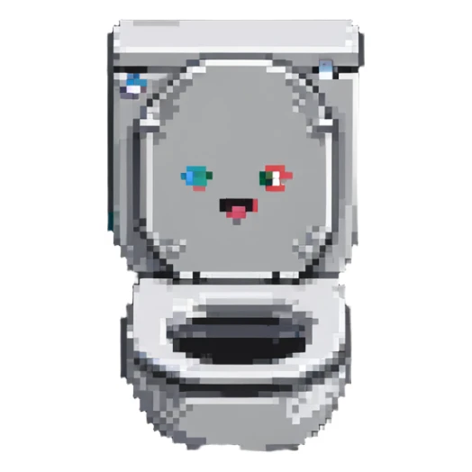 Skibidi Toilet with a face sticker