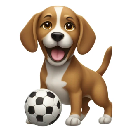 Dog playing football  sticker