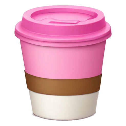 Cup of coffee with a pink lid sticker