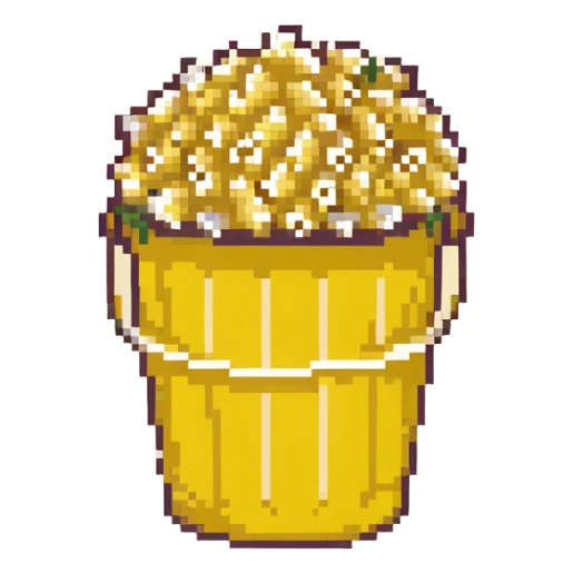 blue and green bucket of popcorn sticker