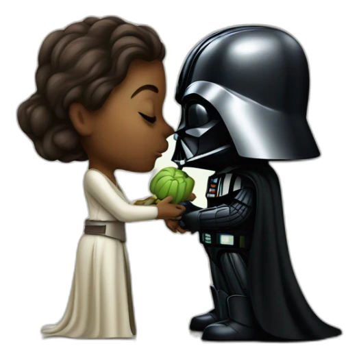 Darth Vader kissing yoda sticker