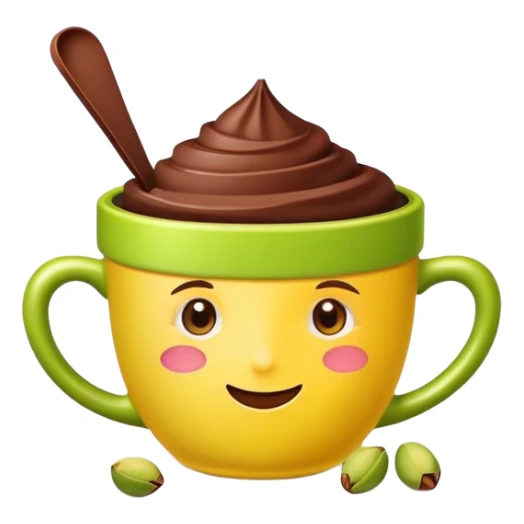 chocolate cup with pistachio and Dubai elements emoji style sticker