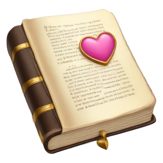 Bible with a heart-shaped bookmark, pink and gold details sticker