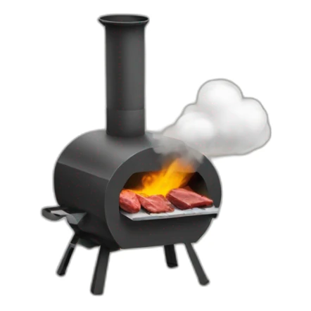 a meat smoker in the backyard billowing smoke sticker