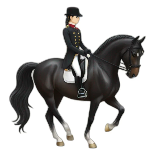 Black dressage horse sticker
