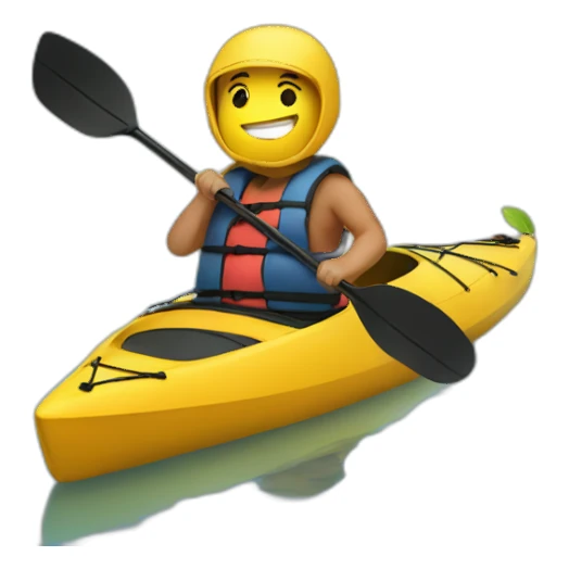 Strong person paddling a kayak on a lake sticker