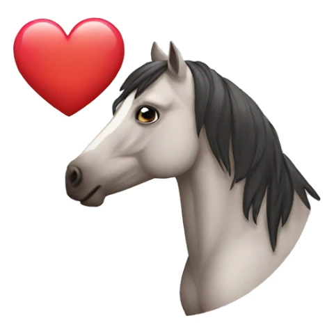 horse blowing heart kiss sticker