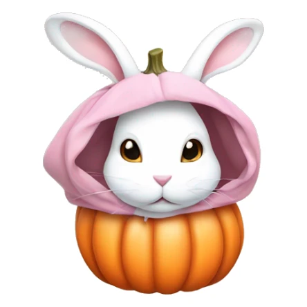 autumn cozy white rabbit in light pink pumpkin  sticker