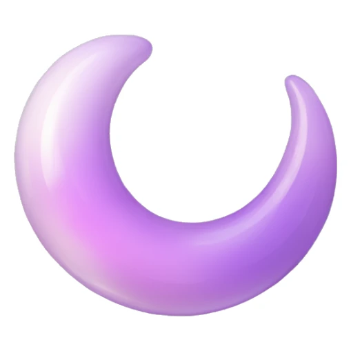 Glossy Pastel lilac-gradient glass crescent sticker