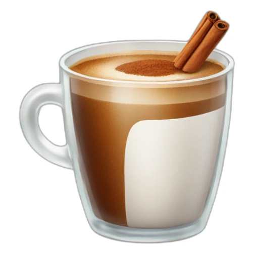 Glass of coffe with cinnamon  sticker