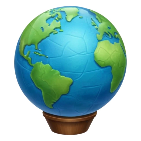 crea una imagen de un globo terraqueo con un poco de inclinación sticker