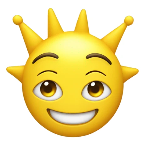 A yellow face with yellow antennas and spike ears is smiling (All yellow) sticker