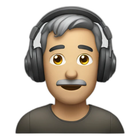 Man calmly listening to music sticker