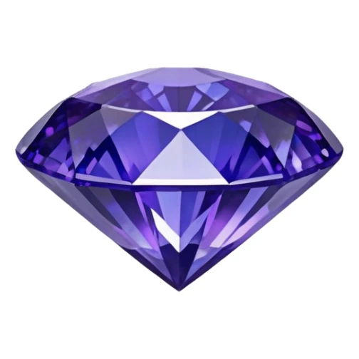 Faceted round tanzanite with deep violet-blue tones and holographic sparkle sticker