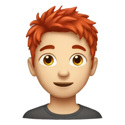 Boy with short red messy hair  sticker