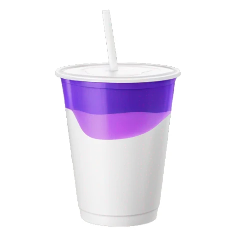 purple drink in a plastic white cup sticker