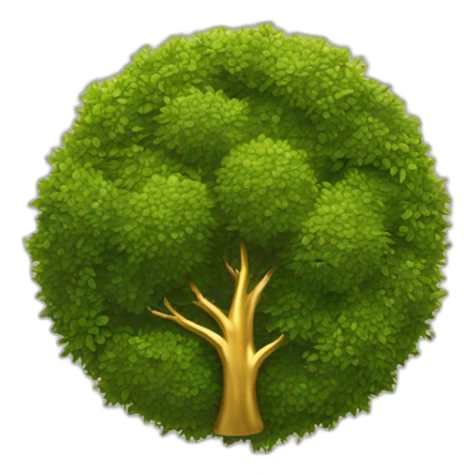 a golden circle with shrubbery inside of it sticker