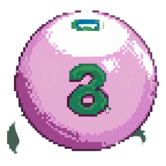 pink billiard ball with the number 23 sticker
