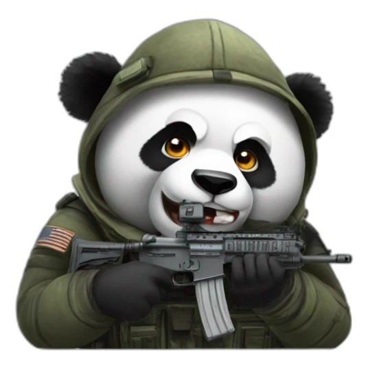 scary panda playing call of duty sticker