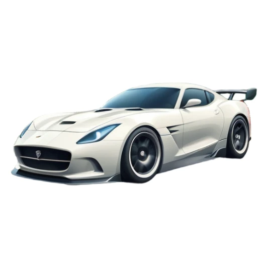 An icon showing a sleek car speeding down a winding road, inspired by Need for Speed. The design features dynamic motion lines, with a stunning, scenic background of mountains and forests. The car races past, creating a sense of thrill and speed. Transparent background. sticker