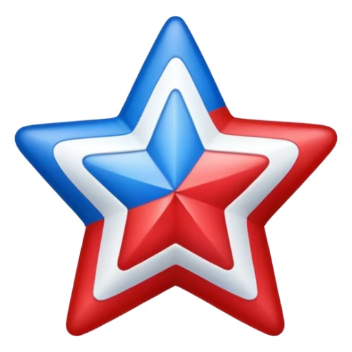 red, white, and blue star, Fourth of July sticker