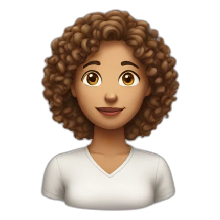 female with curly hair out of her depth sticker