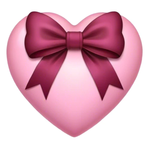 Pink heart with burgundy bow sticker