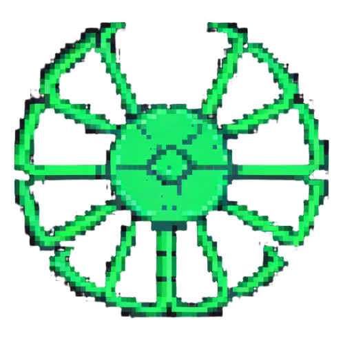 radiation symbol in pixel art style sticker
