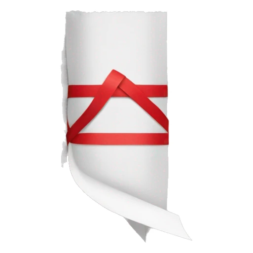 sad piece of paper wrapped into red tape sticker