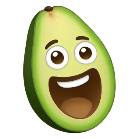 avocado joyful expression sticker