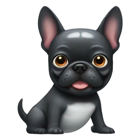 Black Frenchie wearing shark costume sticker