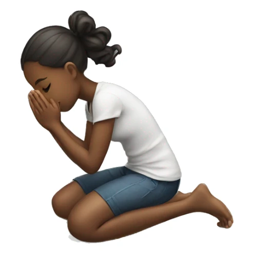 girl on her knees praying sticker