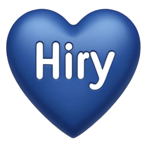 Dark blue heart with the words Hi Ry in the middle  sticker