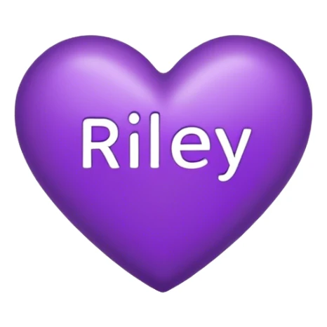 Purple Heart with the letters Riley in the middle  sticker