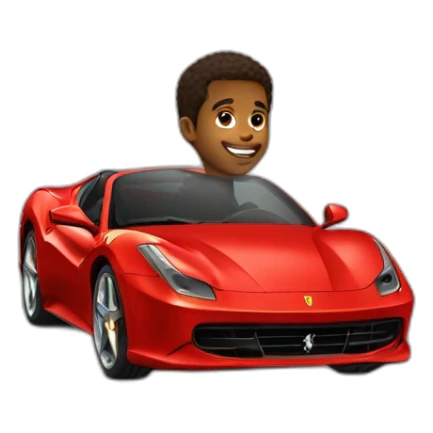 Garcon qui rentre dans une ferrari sticker