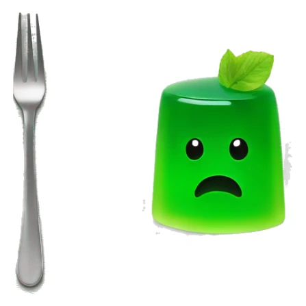Green Jello on a white plate apple emoji style sticker