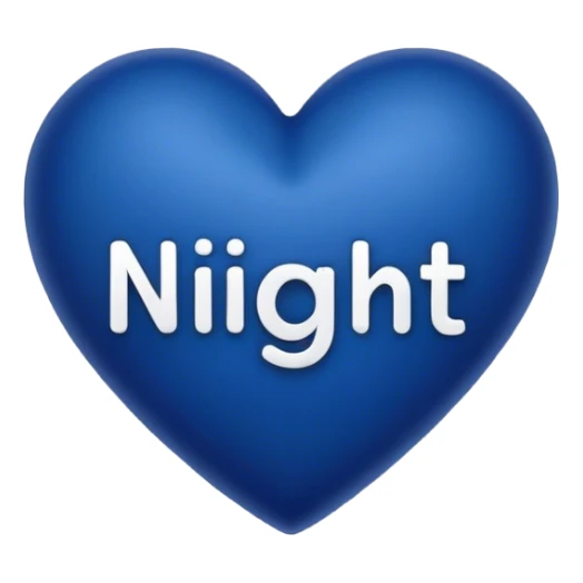 Dark blue heart with Night in the middle  sticker