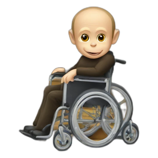 vladimir putin monkey wheelchair on stairs sticker