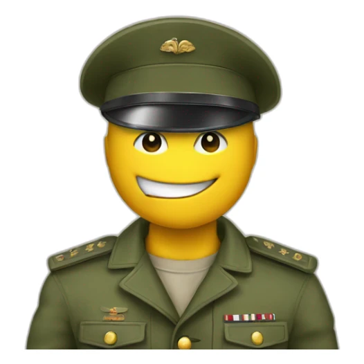 Smiley qui fait le salut militaire français  sticker