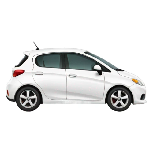 White car with white wheel’s hatchback  sticker